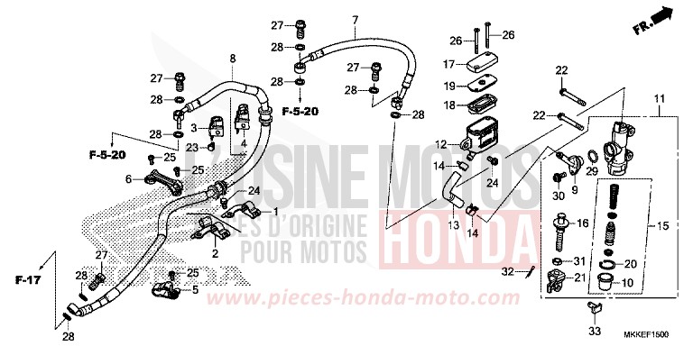 REAR BRAKE MASTER CYLINDER von Africa Twin GLINT WAVE BLUE METALLIC (B197X) von 2019